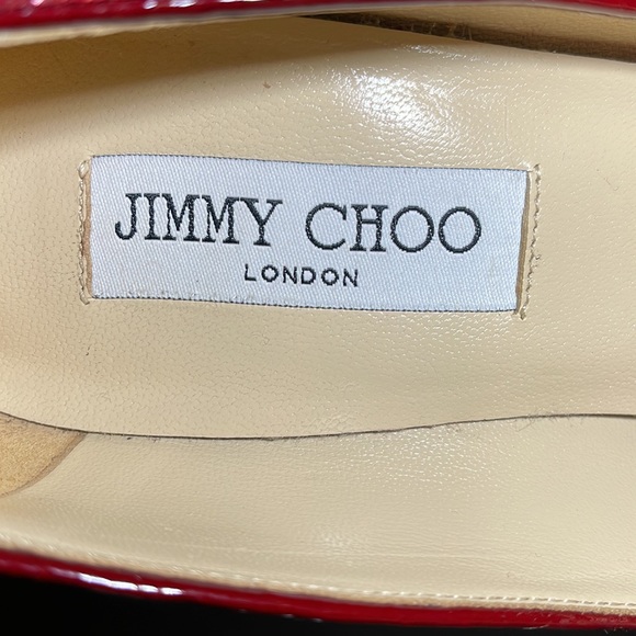 Jimmy Choo sparkly ruby red Shoes with ruby patent heels - Picture 2 of 7
